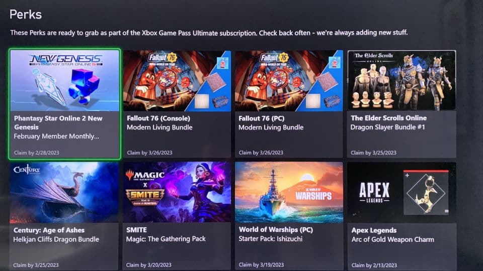 Xbox Game Pass Includes Perks Preview